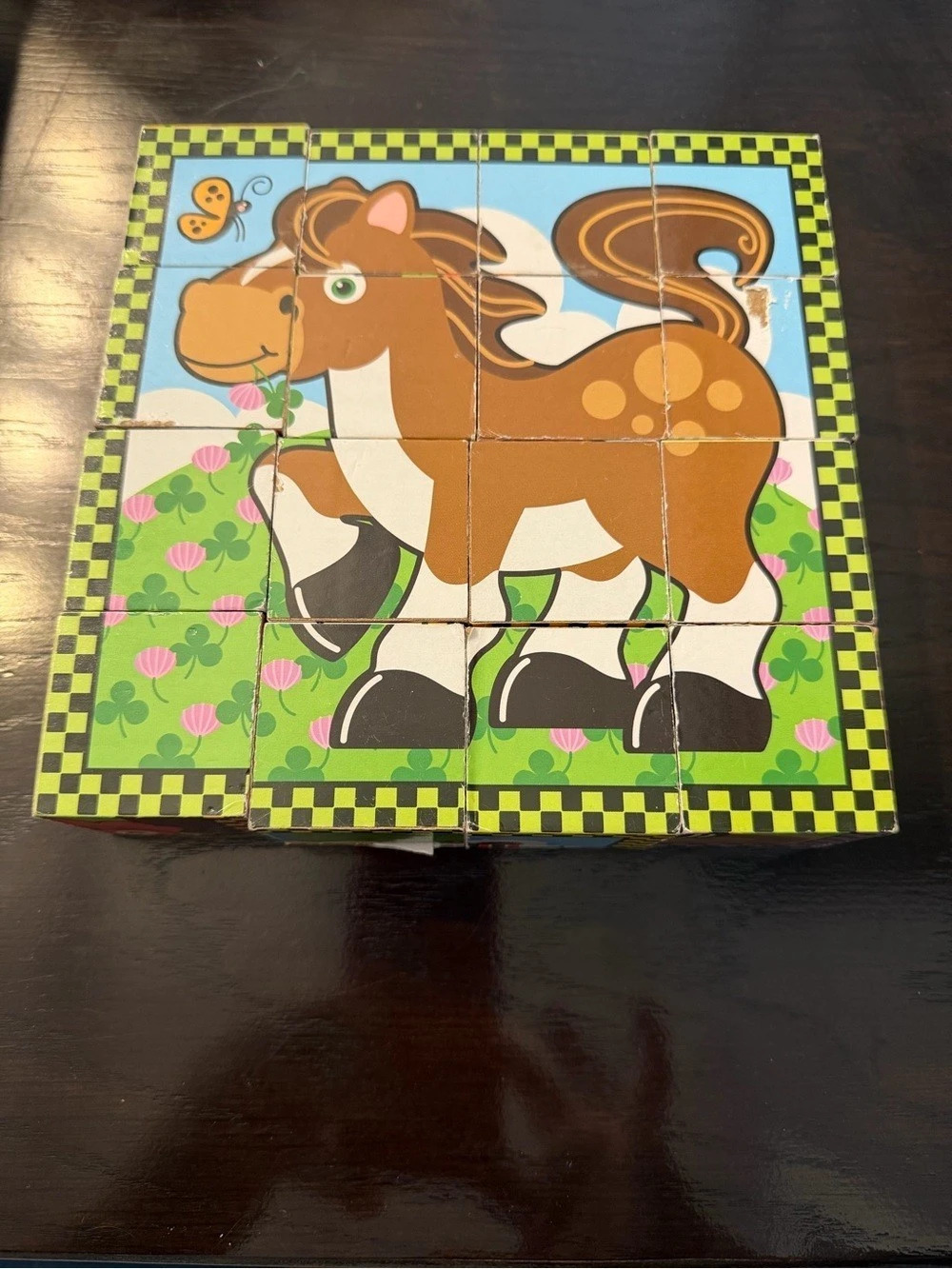 Melissa & Doug Farm Cube Puzzle Wooden Block Toy